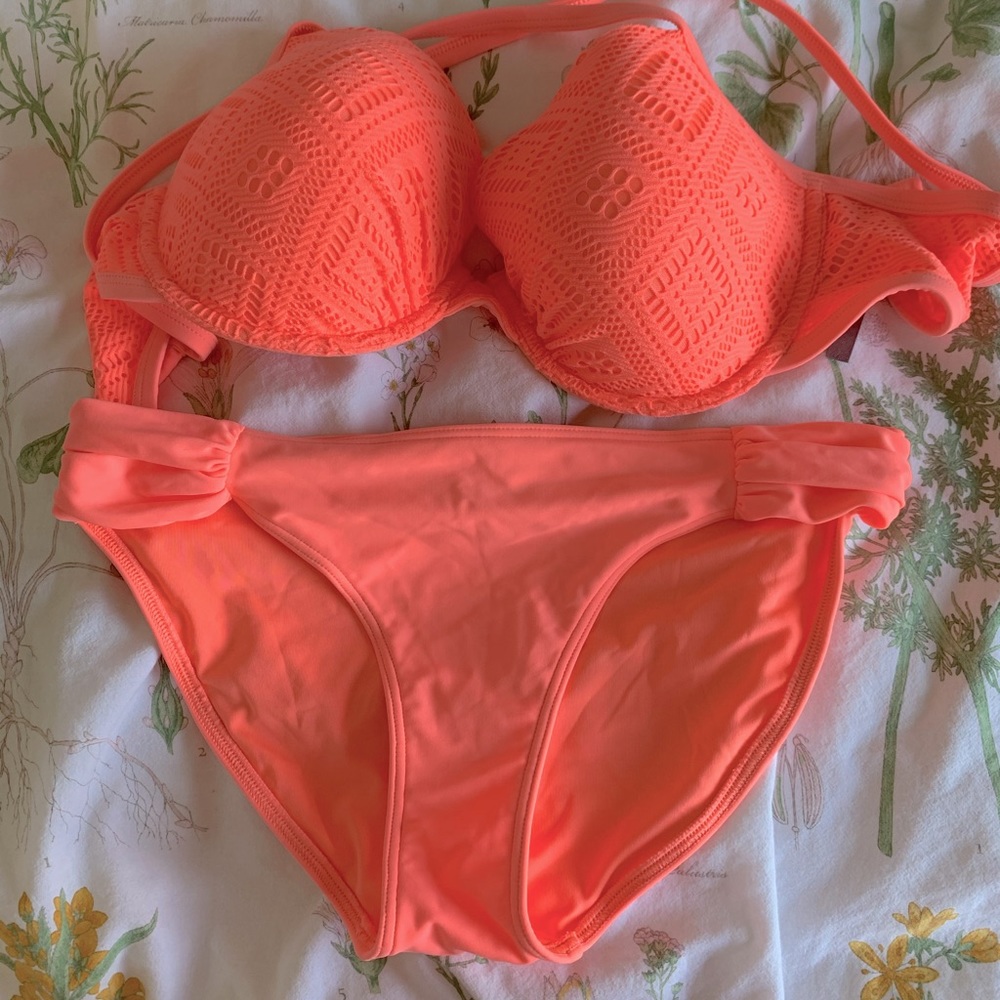 NWT Aerie neon peach bikini